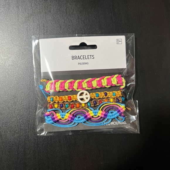 Friendship 70s Themed Bracelets 4pc NEW  Adjustable - Picture 1 of 2